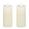Roman Flameless LED Lighted Pillar Candles - 17.5" - White - Set of 2